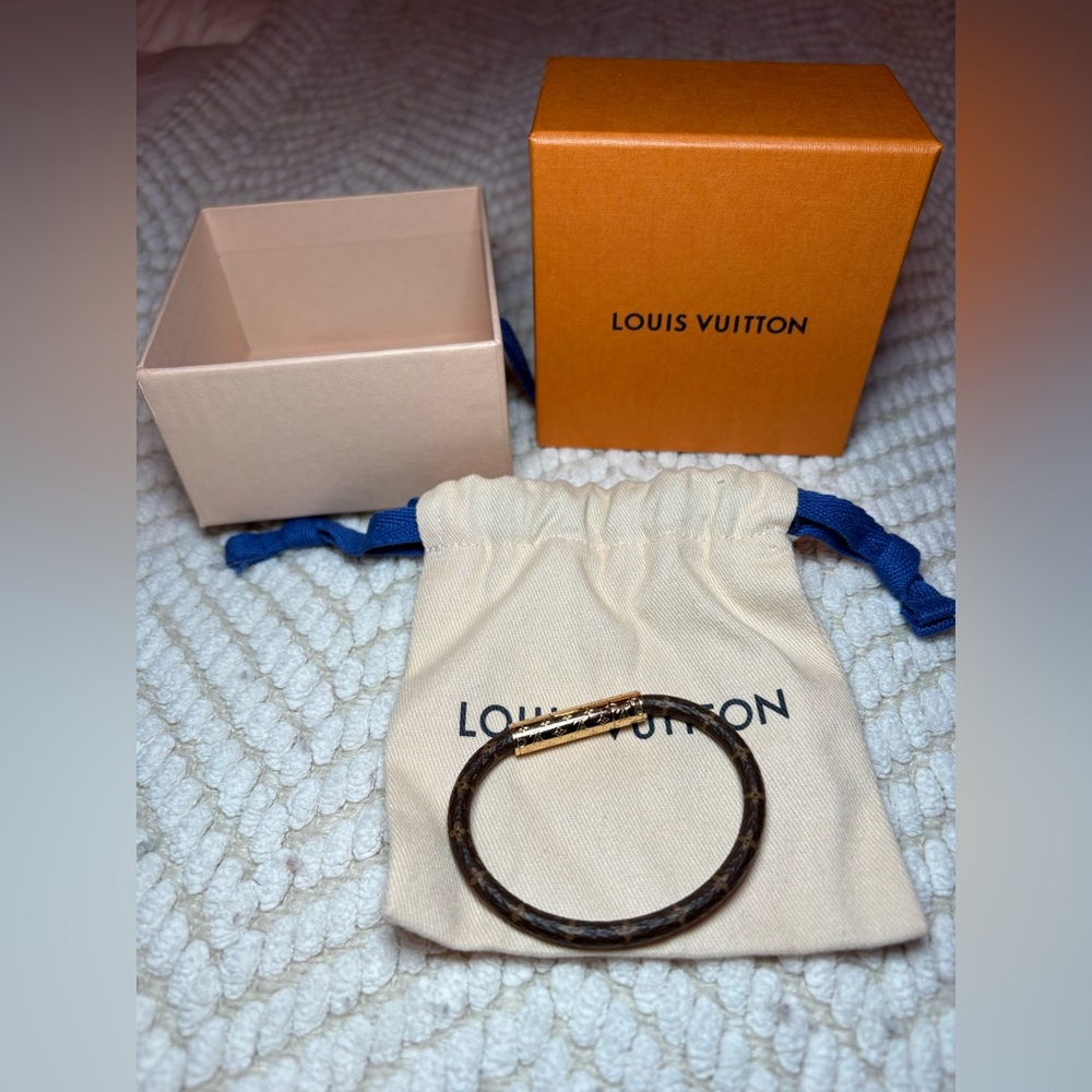 Louis Vuitton Brown and Gold Monogram Bracelet